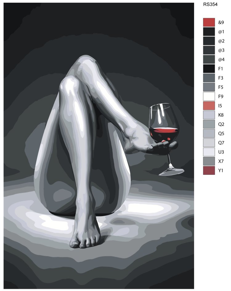 Oil Picture Girl with a glass