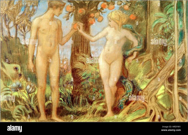 Picture of naked Adam and Eve