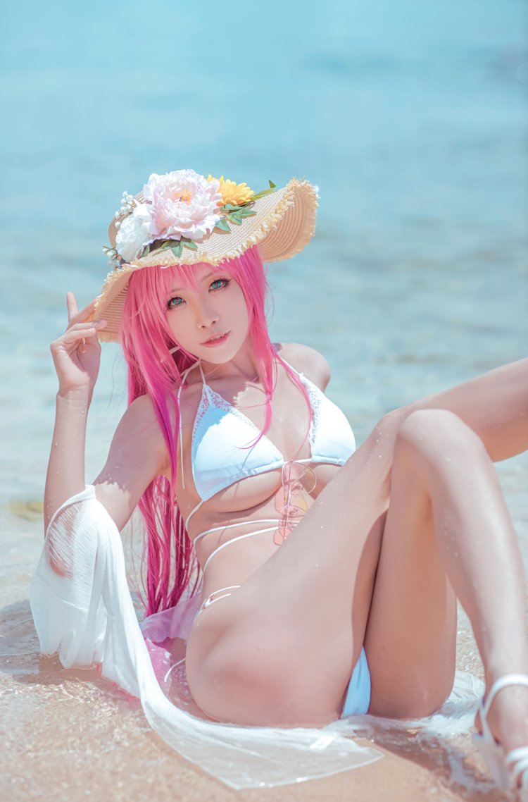 Erotic anime cosplay Aqua