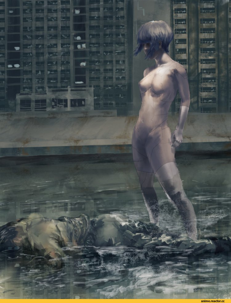 Johansson naked in the film Ghost in armor