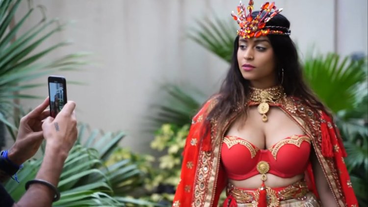 Lilly Singh in a swimsuit