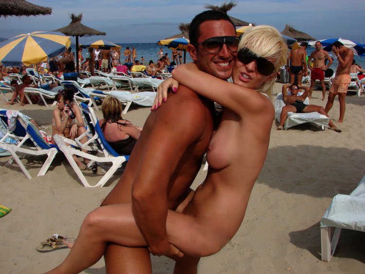 Naked couple on the beach of Turkey