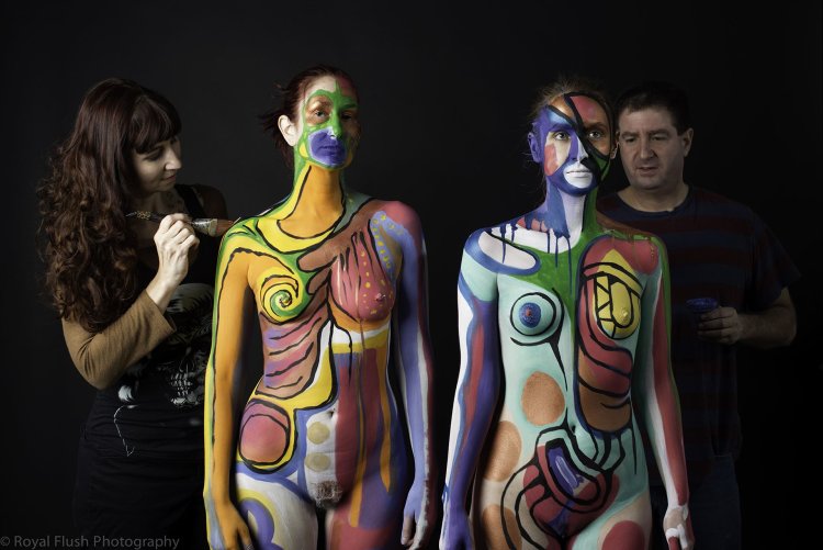 Naked bodyar at the exhibition