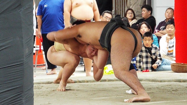 Naked sumo wrestlers without panties