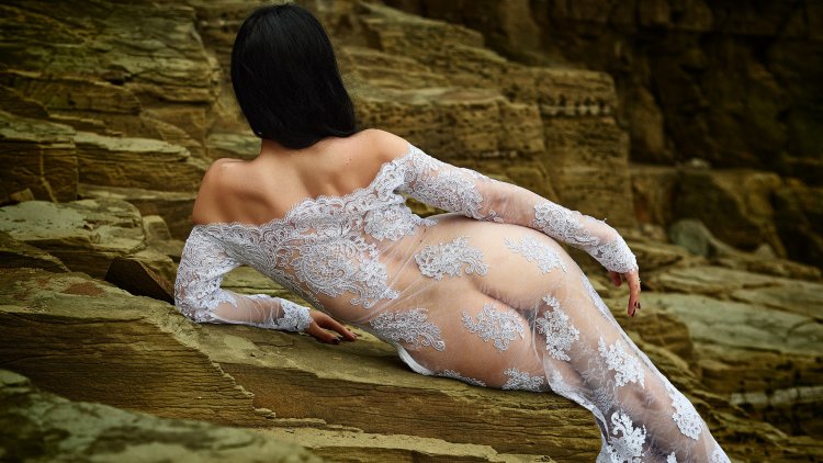 Wet dress on a naked body