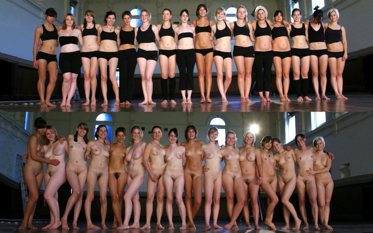 Group of girls without clothes
