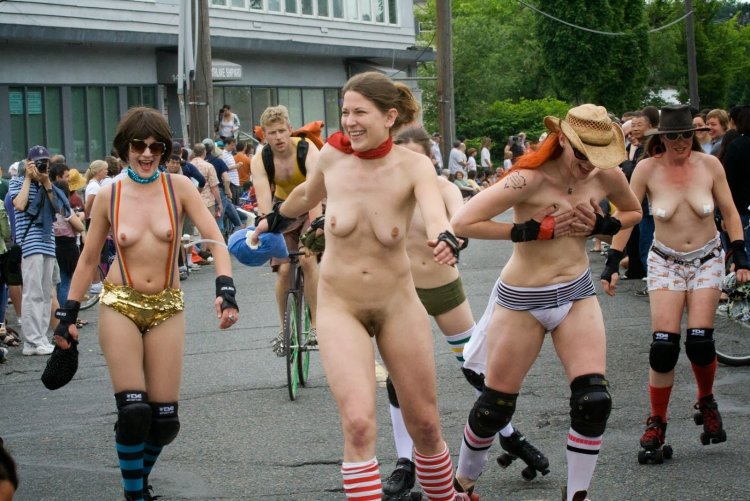 Naked women at the festival