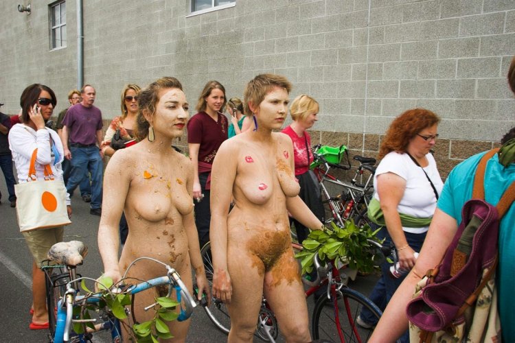 Parade of naked beautiful women