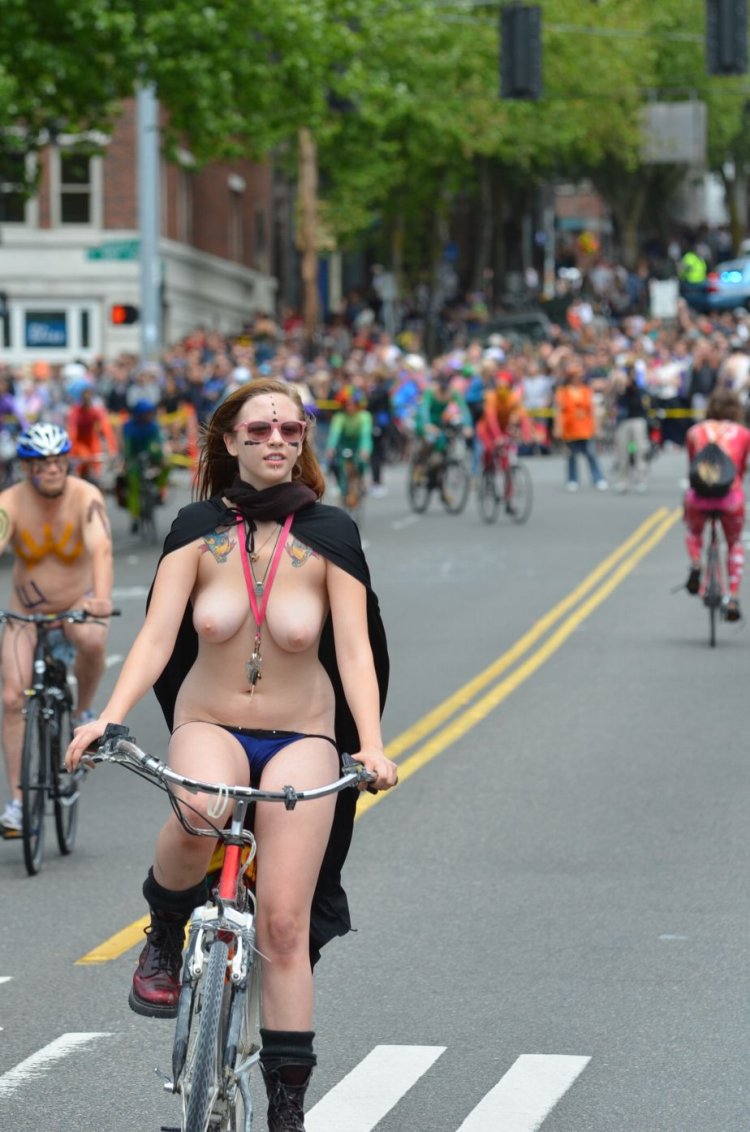 Naked women in the city