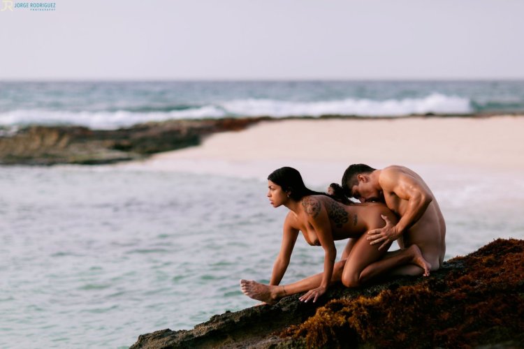Japanese couples on the beach nude