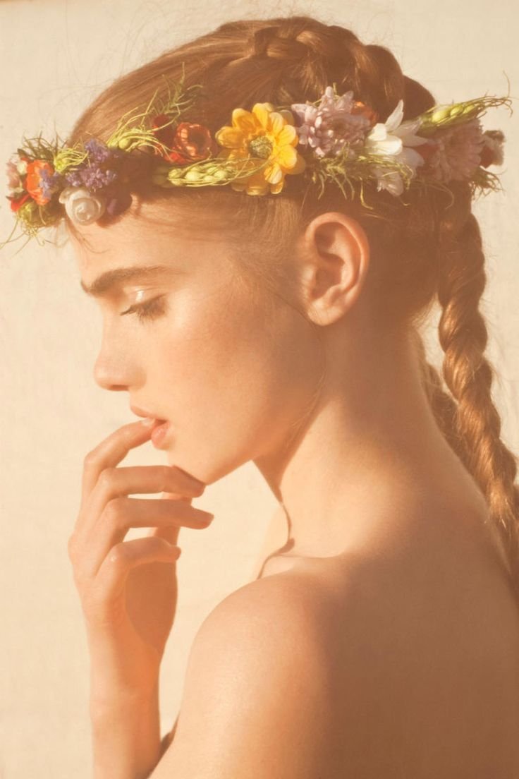 Girl with flowers in her hair