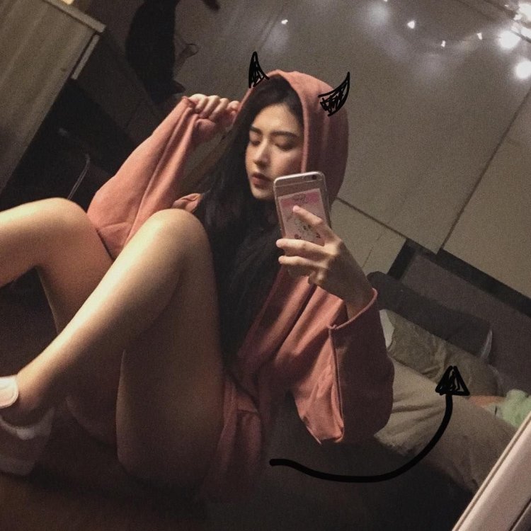Korean in the underwear of selfie