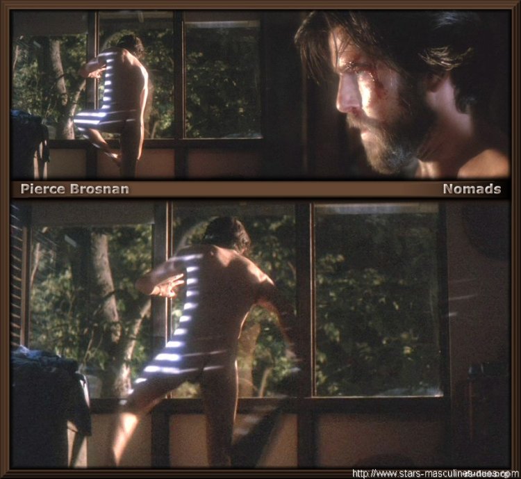 Pierce Brosnan sits naked