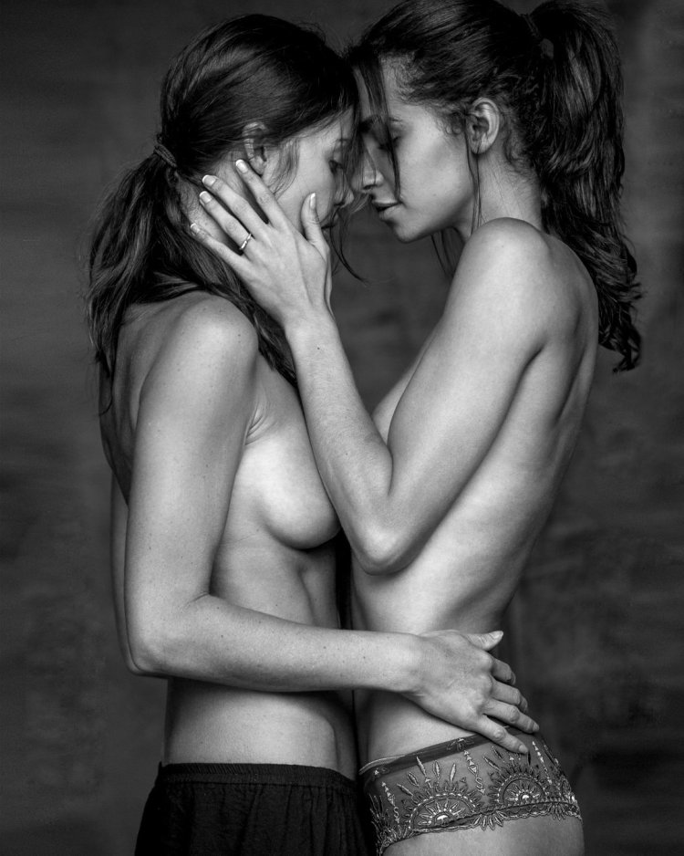 Beautiful topless two girls