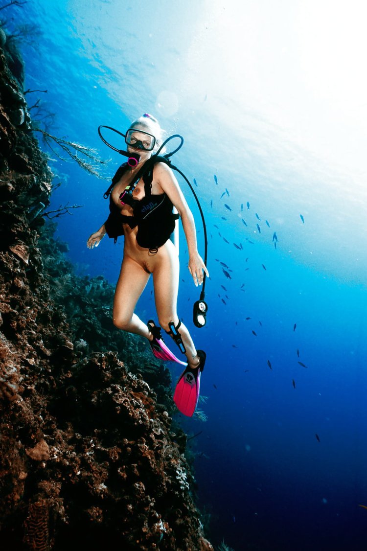 Submarine swimming nude