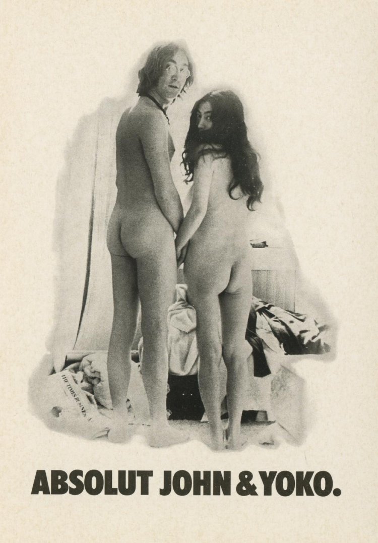 John and Yoko Naked buttocks