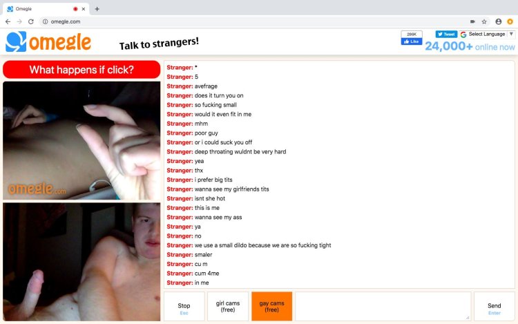 Omegle showed a bald pubis