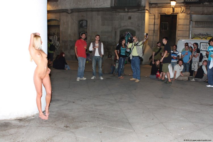 Naked in Barcelona without panties