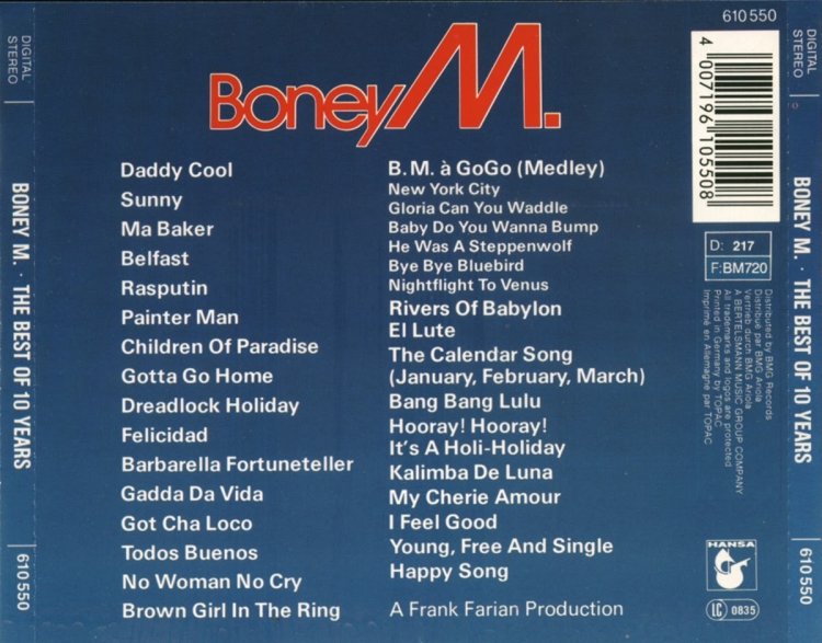 Boney m The Best of 10 Years