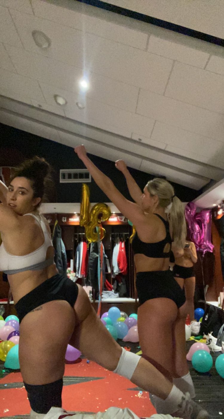 Wisconsin volleyball of a woman