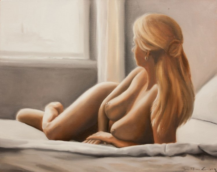 Modern realistic painting nude