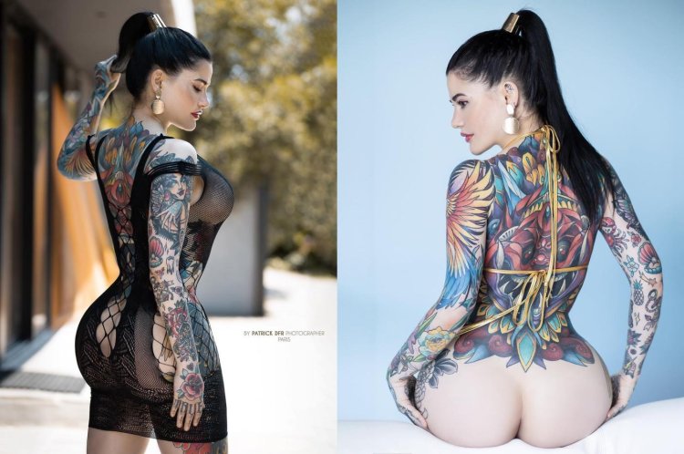 Tattoo model Aurore Pariente 18 nude