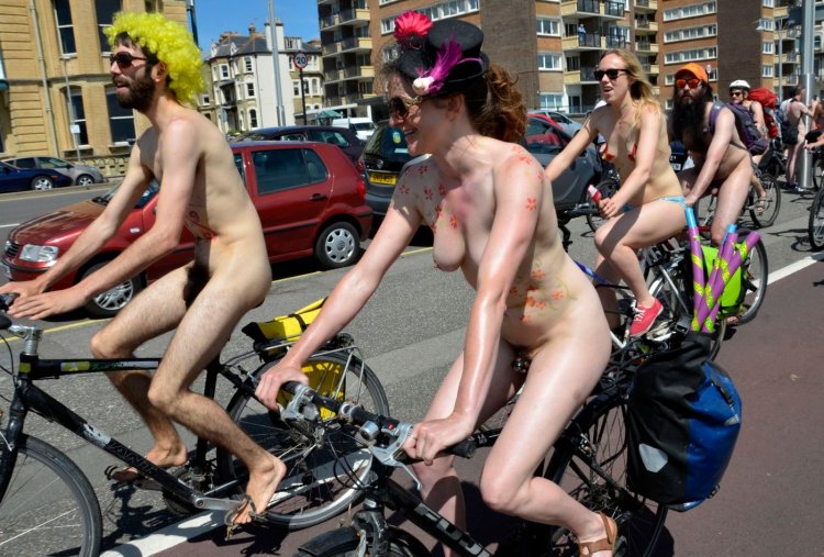 Naked bike run blond nude