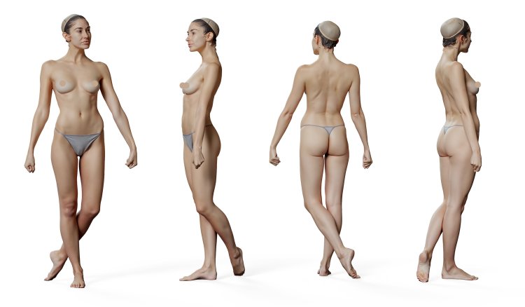 3D scan of a naked female body