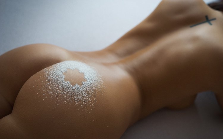 Naked female priest in goosebumps