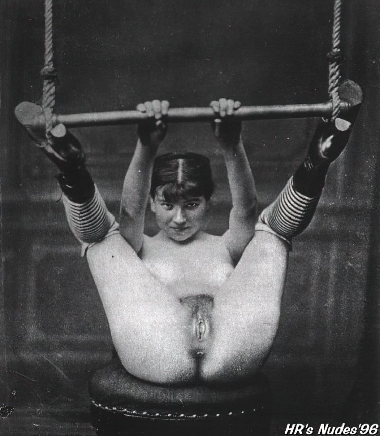 Victorian Erotic Nude on Swing Rare PhotoGravure Color