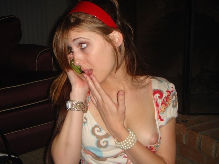 Young girls lit their breasts