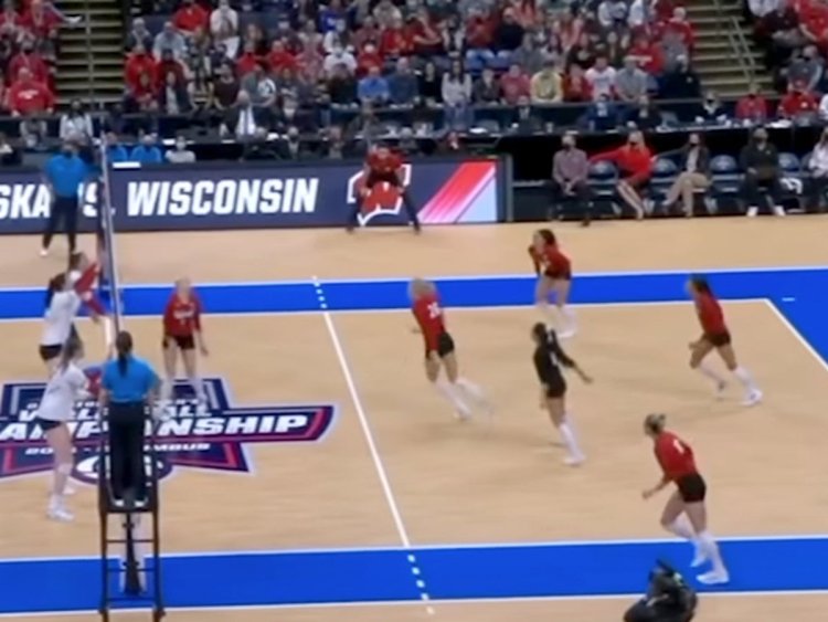Wisconsin volleyball of a woman