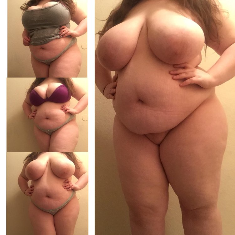 Naked, obese woman