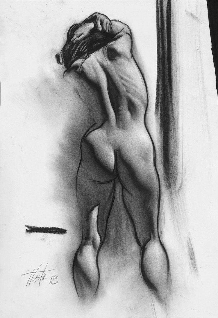 Feminine -body drawing nude