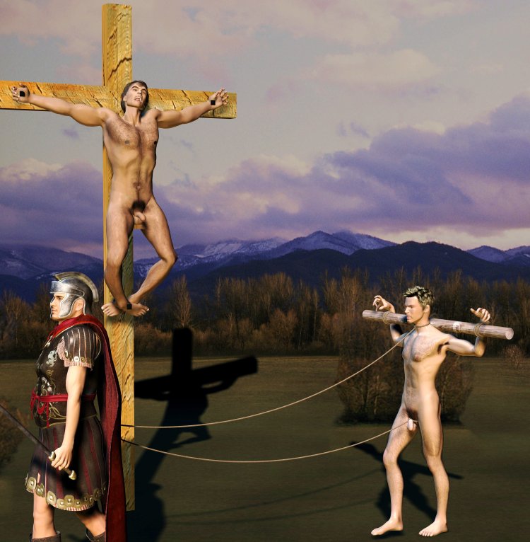 Crucifixion in Rome of Naked People