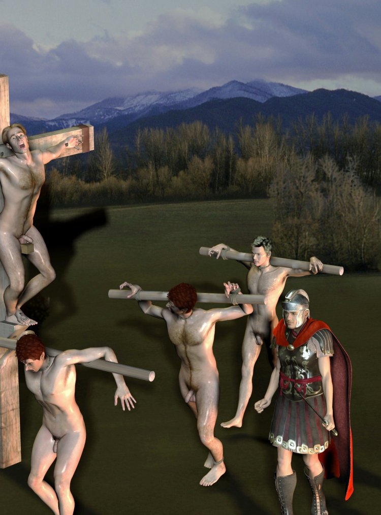 Crucifixions of naked Romans