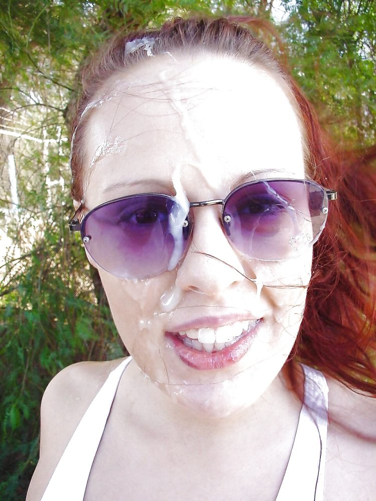 Cumshot for a girl with glasses