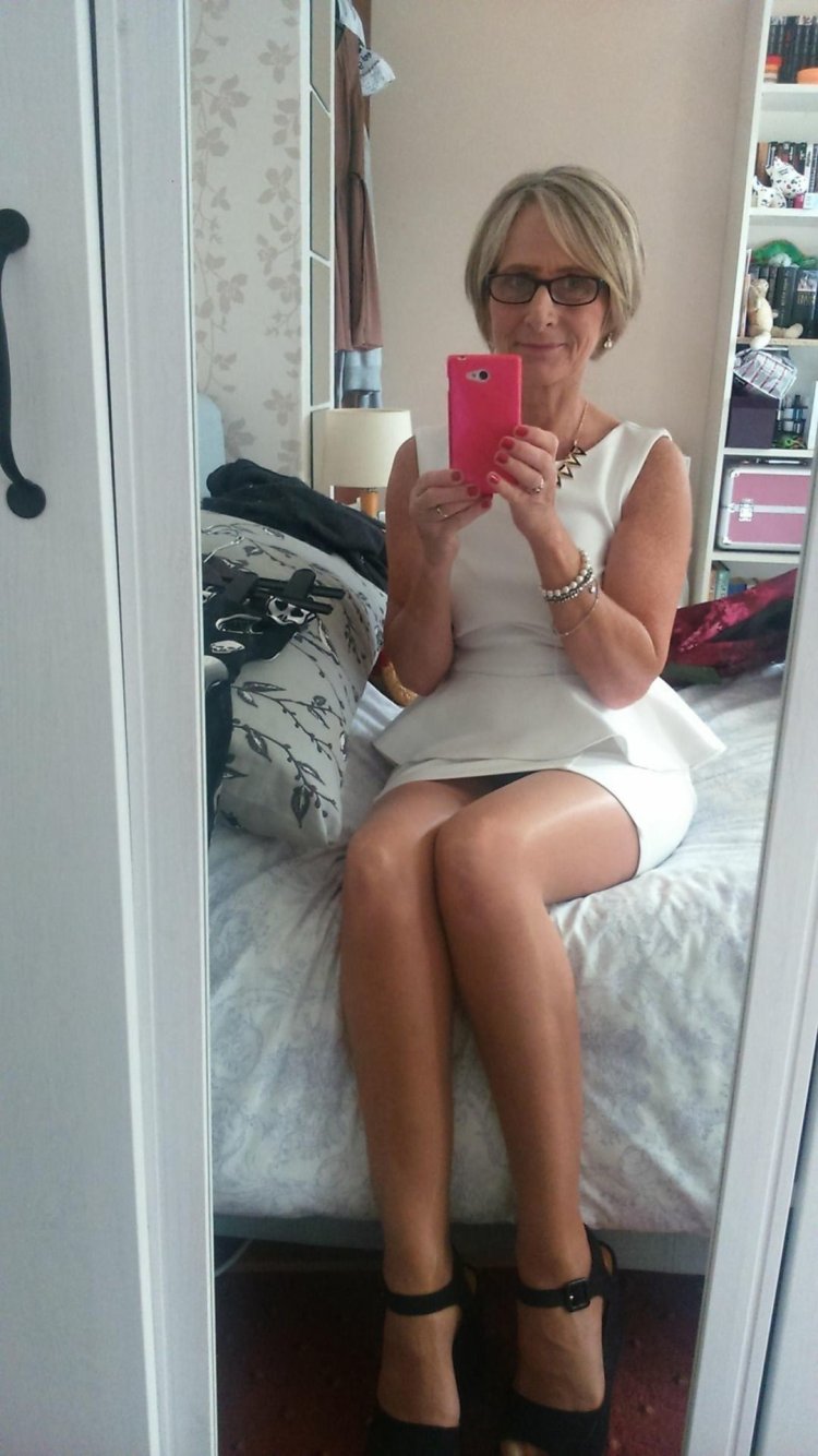 Selfie mature in home clothes