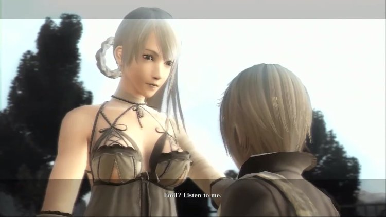 Nier Replicant Kayne under a skirt