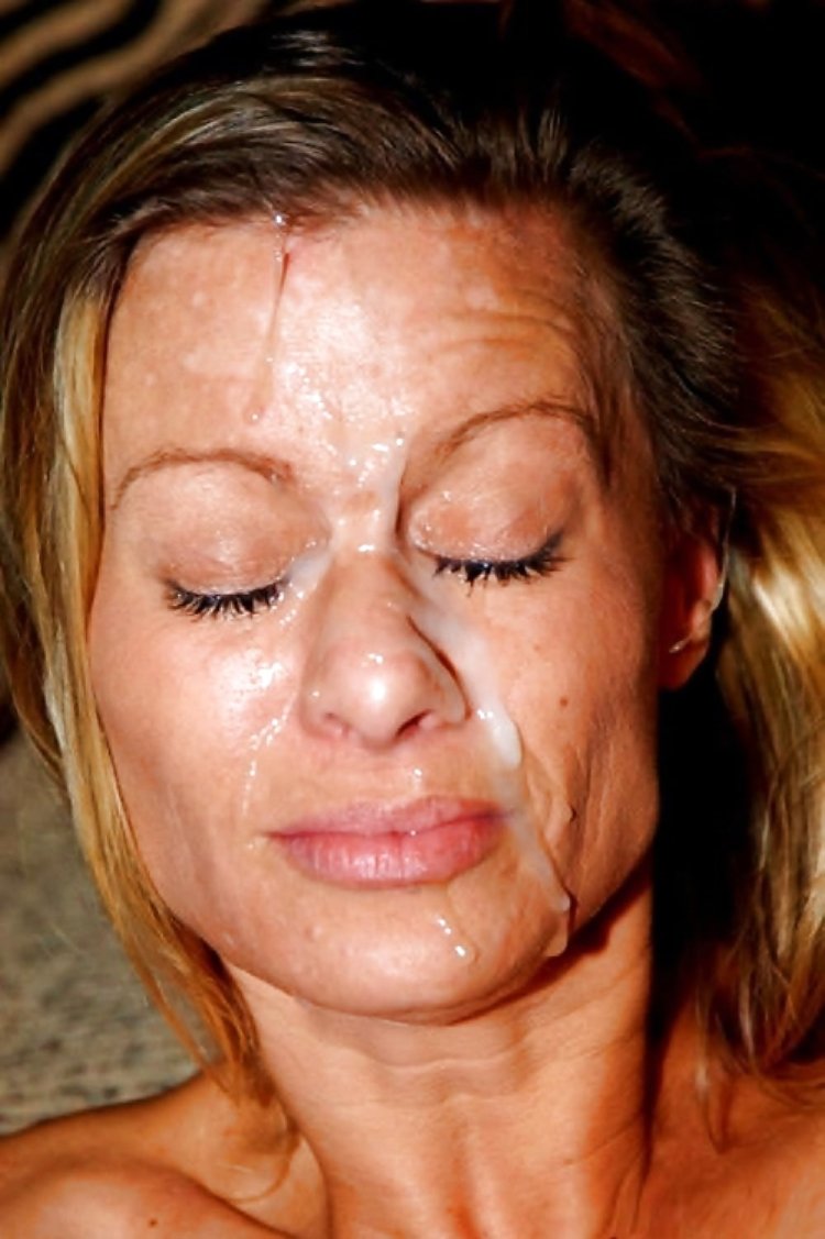 Cumshots on the faces of the elderly