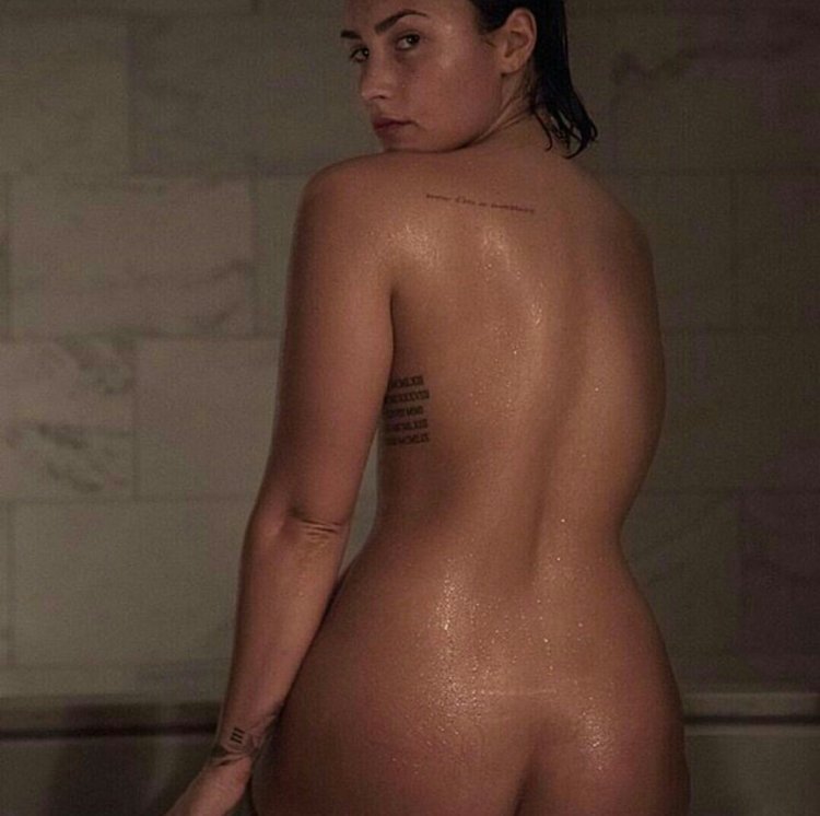 Demi Lovato in a naked swimsuit