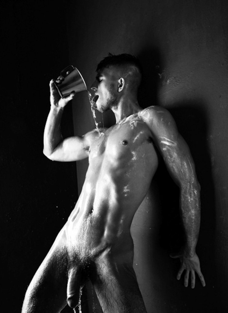 The lean man is naked