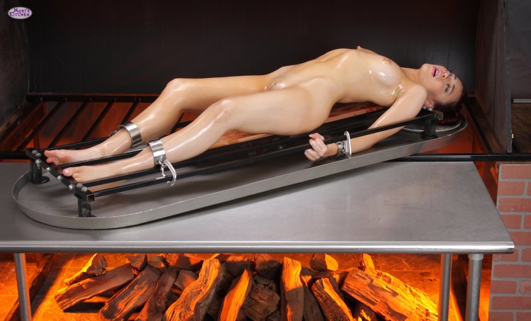 Woman on a spit of BDSM