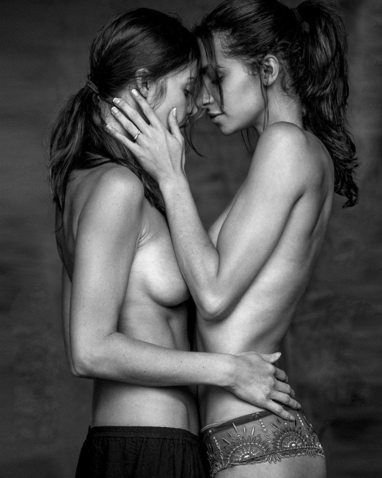 Beautiful topless two girls