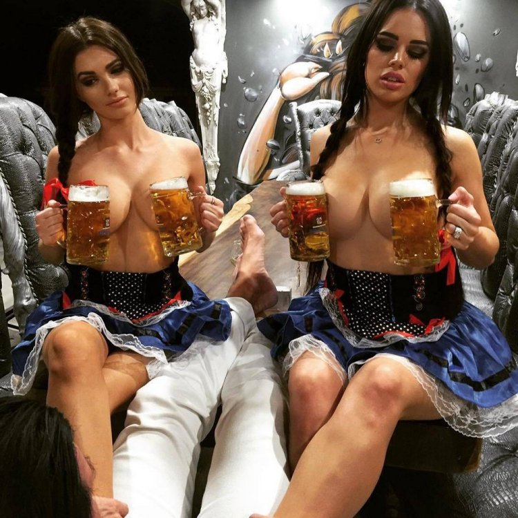 Erotic girls with beer
