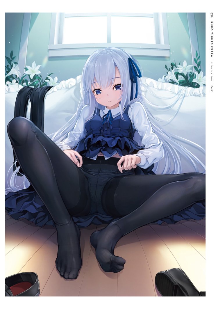 Translucent white anime tights