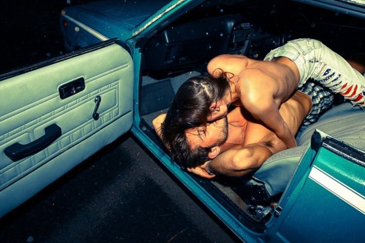 Unusual poses in the car