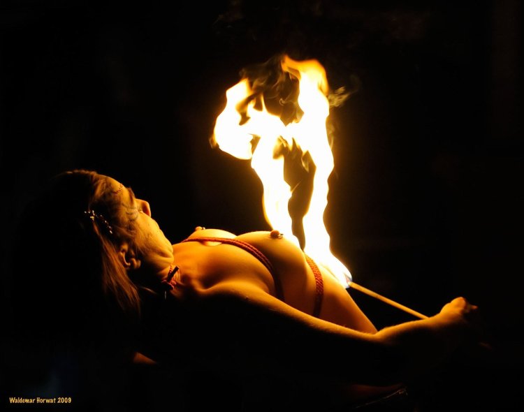 Erotic photo girl fire