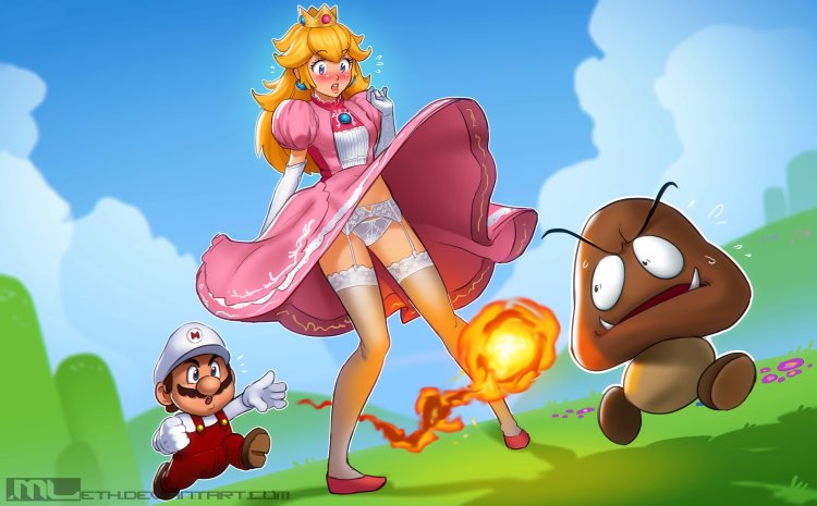 Princess from Mario without panties