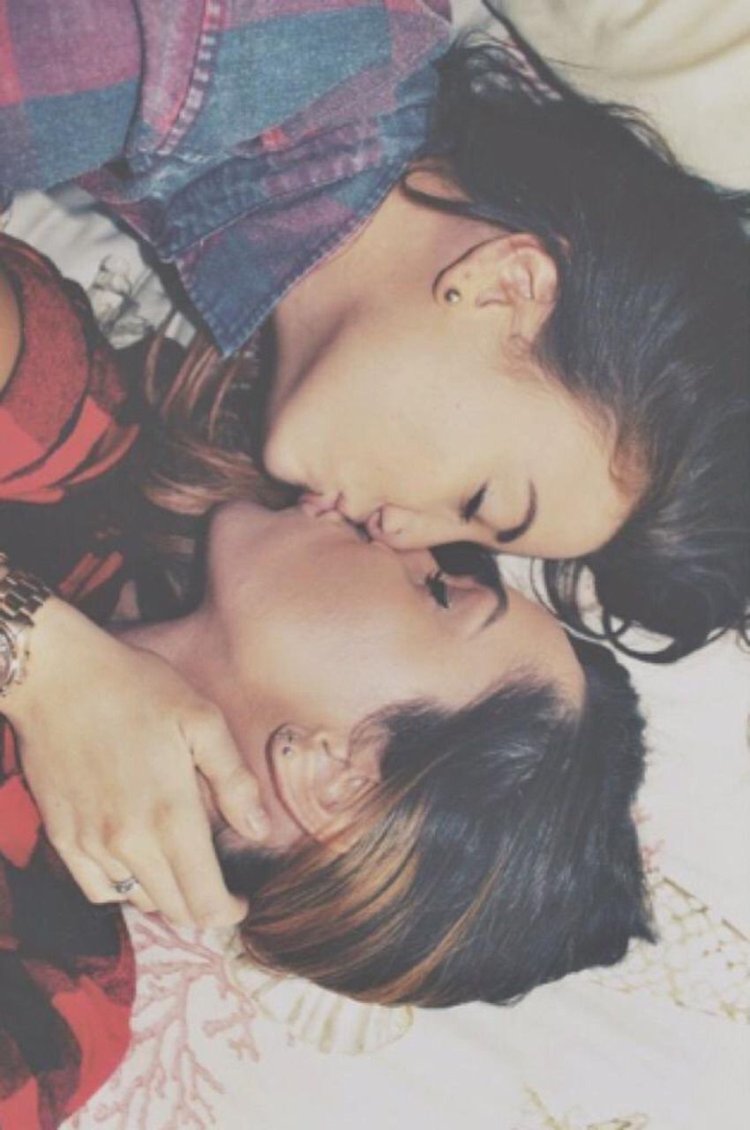 Beautiful lesbian selfie couples